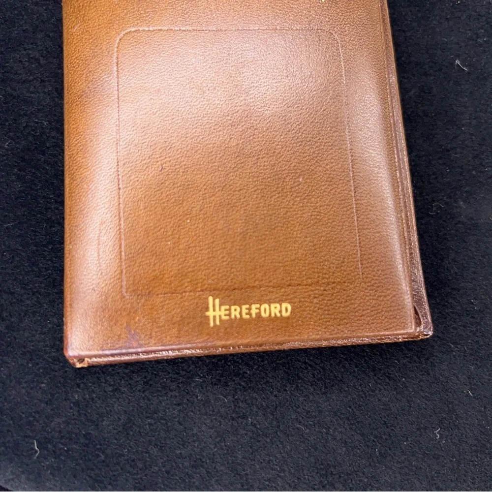 Vintage New Hereford Brown Leather Wallet Western Cowhide Texas Longhorn